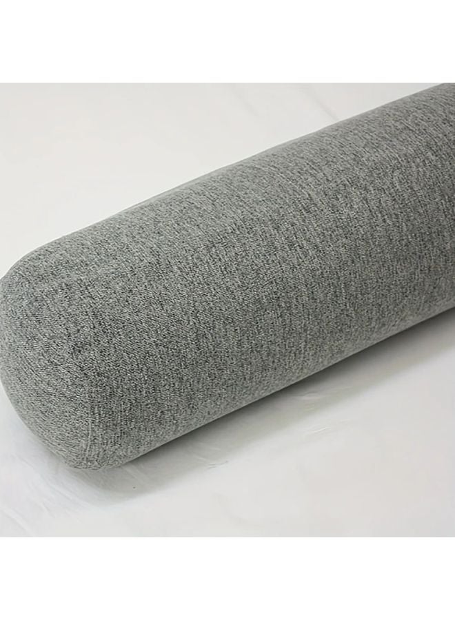 Beige Gray Linen Cylindrical Neck Pillow For Sofa Bed Office Support Machine Washable - Image 2